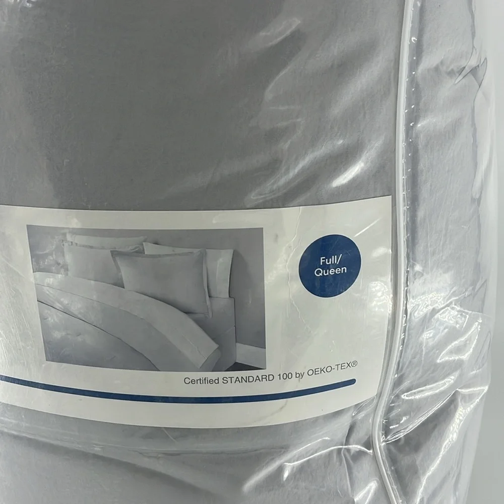 SIMPLY ESSENTIAL 3 Garment Washed Comforter Set Full/Queen Microchip Grey